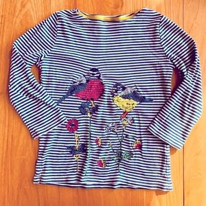 Mini Boden brand long sleeve appliqué shirt